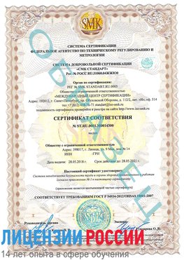 Образец сертификата соответствия Приморско-Ахтарск Сертификат OHSAS 18001